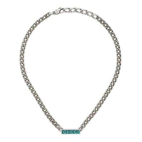  GUCCI古馳 22年秋冬 女士 飾Gucci標(biāo)識琺瑯項鏈 678713 J8410 8183