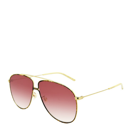 GUCCI/古馳 輕架 飛行員 蛤蟆鏡 男女款 4色可選 太陽鏡 簡約 合金 輕薄 百搭 紳士 墨鏡 眼鏡 GG0440S 63mm （鏡框較寬 適合大臉型佩戴）GUCCI 古馳