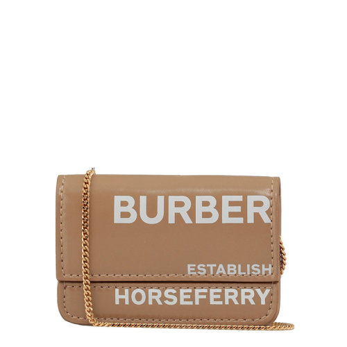 BURBERRY/博柏利  巴寶莉女士棕色錢包鏈條單肩包 80318791 HKY0011N