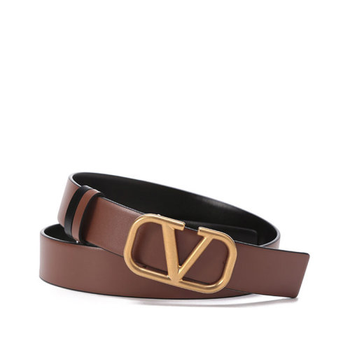 Valentino/華倫天奴 【22春夏新款】 女士皮革VLogo搭扣板扣式雙面皮帶腰帶3cm XW2T0T15ZFR