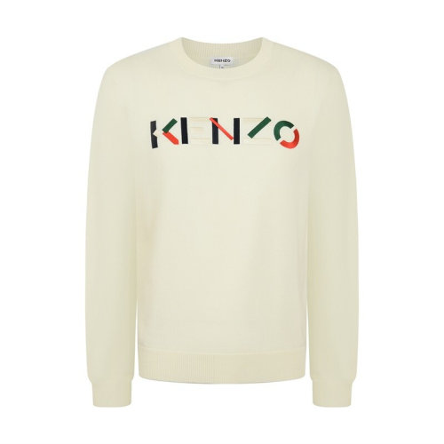 KENZO/高田賢三  凱卓男裝  男士米白色羊毛經(jīng)典時尚百搭秋冬圓領(lǐng)針織衫/毛衣 5PU5413LA.03