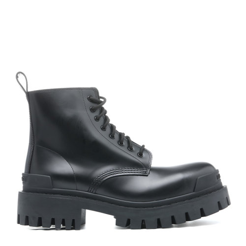 Balenciaga/巴黎世家21新品Strike Lace-Up 亞光牛皮革靴子男士短靴589338WA960