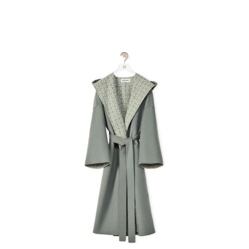  LOEWE羅意威 22年秋冬 女士 大衣 Anagram jacquard hooded coat in wool S359Y01X29-4253
