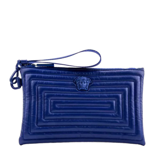 VERSACE/范思哲 女士藍(lán)色皮革美杜莎頭像手拿包 DP84725-DNTLA-KLB