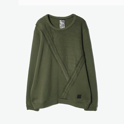 CHIZHANG/馳張 綠色圈絨正反拼男衛(wèi)衣