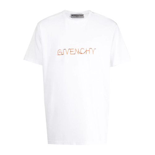 GIVENCHY/紀(jì)梵希  男裝 服飾 白色棉質(zhì)圓領(lǐng)經(jīng)典logo款半袖 男士短袖T恤