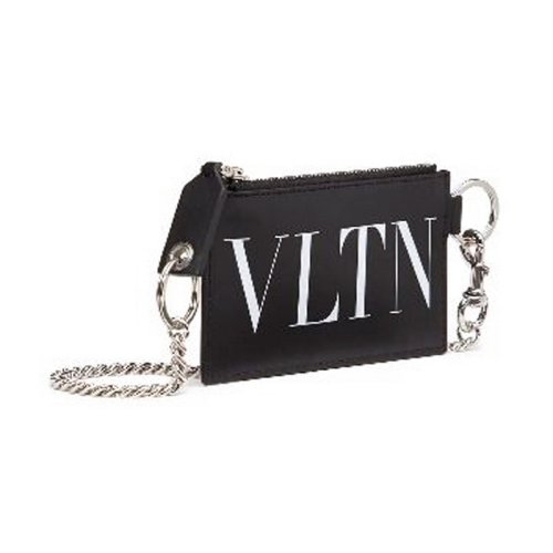  Valentino/華倫天奴 男士黑色小牛皮錢包卡包零錢包 TY2P0R09 LVN 0NO PLSX