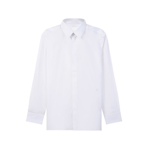 Givenchy/紀(jì)梵希【22春夏新款】男士棉質(zhì)長袖襯衫LOGO刺繡 BM60PQ109F