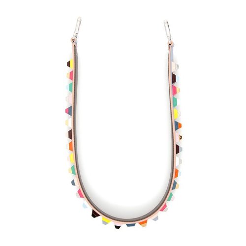 FENDI/芬迪 女士彩色鉚釘淺藍(lán)色牛皮包袋配件包帶 8AV077A1FKF11IB