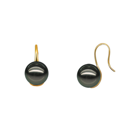 zhuella/珠艾樂 設(shè)計(jì)款 精致高跟系列 大溪地黑珍珠 18k金耳環(huán)耳釘耳飾