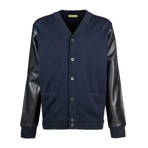 VERSACE/范思哲 男裝 服飾 羊毛拼接開衫 男士針織衫/毛衣 B5GMA805-6647