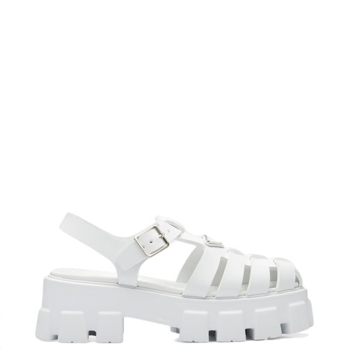 PRADA/普拉達(dá) 22年春夏新款 女士白色泡沫橡膠厚底涼鞋沙灘鞋1X853M_3LKK_F0009_F_055