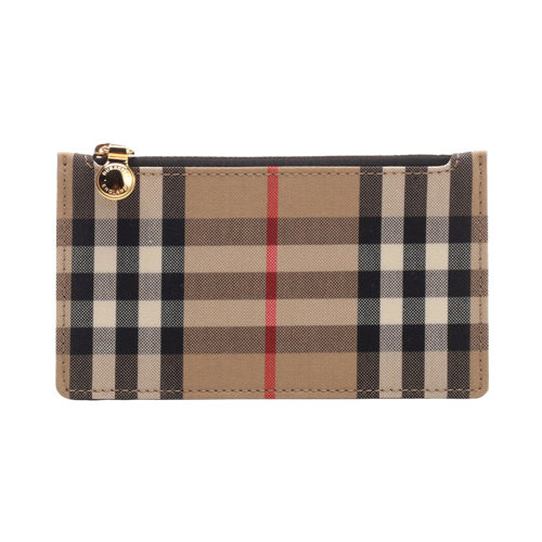 BURBERRY/博柏利 女士拼色帆布經(jīng)典格紋格紋零錢(qián)包 8022562