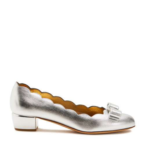 Salvatore Ferragamo/菲拉格慕 銀色 女士VARA蝴蝶結(jié)飾中跟鞋 736302-01R389