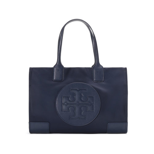 Tory Burch/湯麗柏琦【22春夏新款】托里·伯奇 女士ELLA系列織物/PU革雙T LOGO手提單肩包托特包迷你款 80477