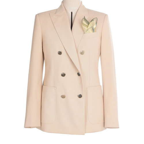 MaxMara/麥絲瑪拉 22年早春新款 GIN系列 女士駝色羊毛和馬海毛混紡西裝外套1041132106007