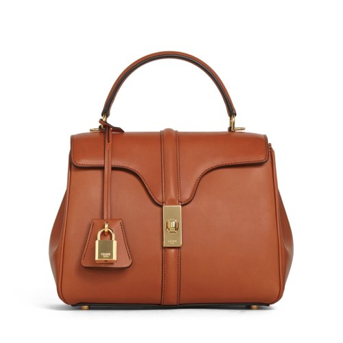 CELINE/賽琳 19秋冬新款女士小號焦糖色光面牛皮單肩手提包188003BF9.04LU