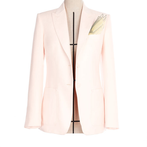 MaxMara/麥絲瑪拉 22年早春新款 VICTOR系列 女士淺玫瑰粉色純羊絨面料西裝外套1041122106003