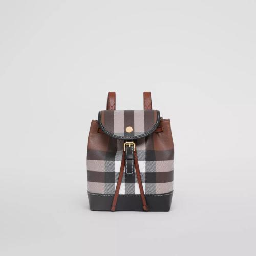  BURBERRY 22年秋冬 女士 格紋拼皮革迷你雙肩包 80584691