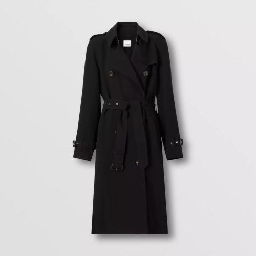  BURBERRY 22年秋冬 女士 滑鐵盧版型長款粘膠纖維硬紗 Trench 風(fēng)衣 80571341
