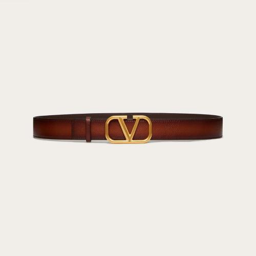  VALENTINO華倫天奴 22年秋冬 男士 腰帶 Ceinture VLogo Signature en cuir de vachette nuanc