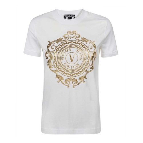  VERSACE JEANS COUTURE 女士白色棉質(zhì)短袖T恤 B2HWA7FA 30454 K41 PLFSX