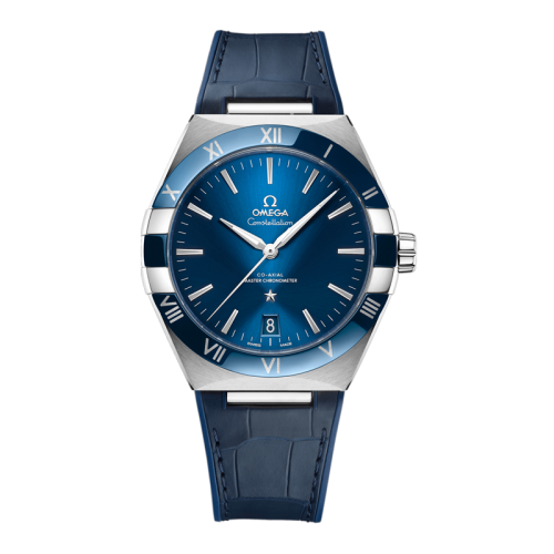 OMEGA/歐米茄 星座系列 至臻天文臺(tái)表 精鋼表殼搭配皮表帶 日期顯示 自動(dòng)上鏈同軸機(jī)芯 男士腕表 131.33.41.21.03.001