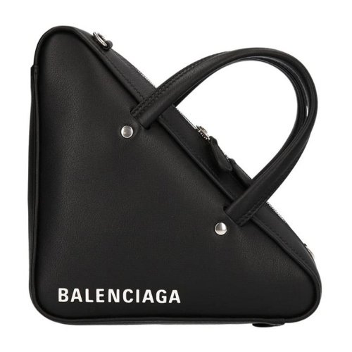 Balenciaga/巴黎世家 DUFFLE系列袁姍姍同款 女士小牛皮LOGO印花超小號時尚三角形手提單肩斜挎包
