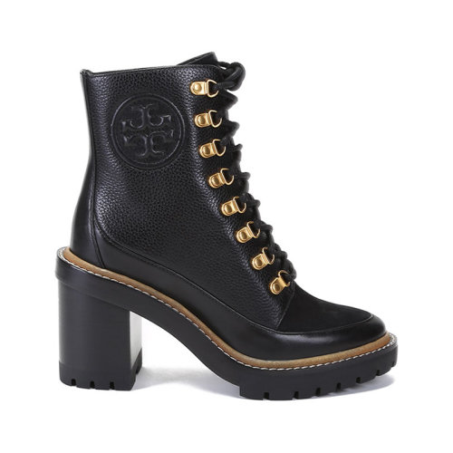 Tory Burch/湯麗柏琦 女士MILLER系列皮革雙T LOGO高跟靴子馬丁靴 77289