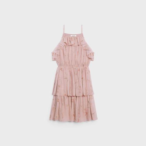 CELINE賽琳思琳 22年秋冬 女士 連衣裙 ROBE COURTE GEORGETTE DE SOIE 2R02D389P.24RK