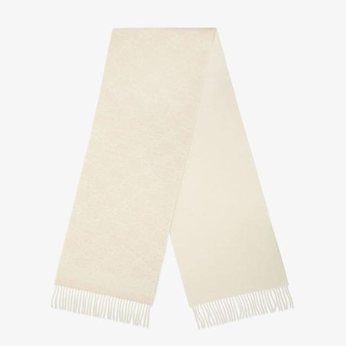  FENDI芬迪 22年秋冬 女士 圍巾 白色羊毛和羊絨圍巾 FXT324AHRFF1ENO