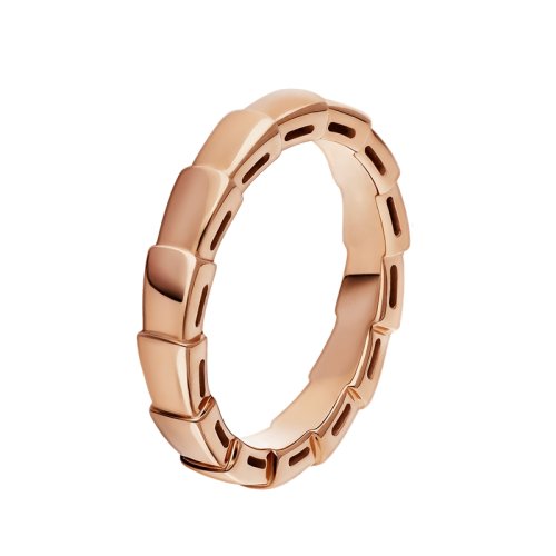 BVLGARI/寶格麗 Serpenti經典款 18K金玫瑰金 蛇形戒指  349645