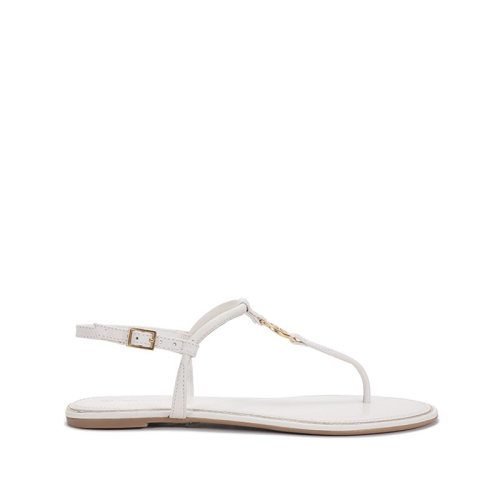 Tory Burch/湯麗柏琦 2021款 TB女鞋 牛皮革EMMY夾趾平底細帶人字涼鞋 63407