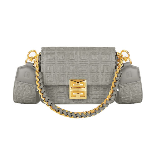 Givenchy/紀梵希 22新款 女士石灰色帆布飾有壓花刺繡圖案金屬磁扣開合拆卸寬肩帶金屬鏈金色飾面單肩斜挎包BB50L3B18Z-099