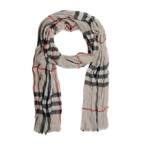 BURBERRY/博柏利 男女通用 中性經(jīng)典HERITAGE褶皺格紋羊絨圍巾圍脖 3924751