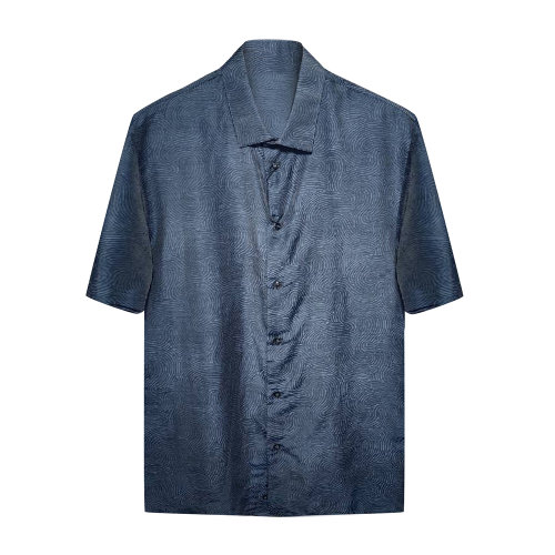 Emporio Armani/安普里奧阿瑪尼灰藍(lán)色男士短袖襯衫