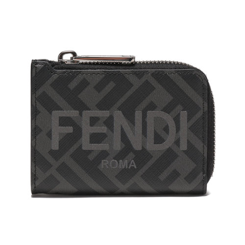 FENDI/芬迪【22秋冬新款】男士涂層面料配皮錢(qián)包卡包卡夾LOGO老花圖案 7M0341 AJJ8