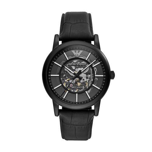 Emporio Armani/安普里奧阿瑪尼 鏤空機(jī)械男表 皮帶商務(wù)休閑男士腕表 送男友生日禮物 AR60008