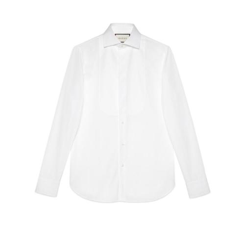  GUCCI古馳 22年秋冬 男士 海島棉胸飾襯衫 630427 Z3854 9000