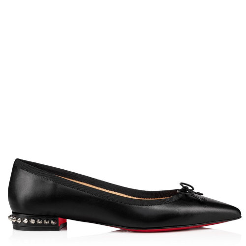 Christian Louboutin/克里斯提魯布托 女士黑色閃亮納帕皮革芭蕾舞鞋3190290CM47