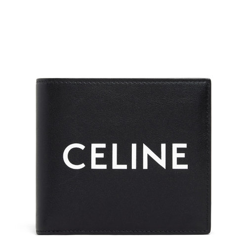 CELINE/賽琳  男士黑色光滑小牛皮雙折錢包10C873DME.38SI