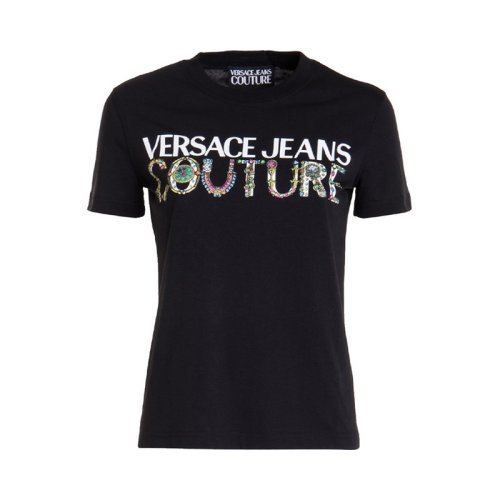 VERSACE JEANS COUTURE 女士印花棉質(zhì)短袖T恤 71HAHF03 CJ00F 899 PLFSX