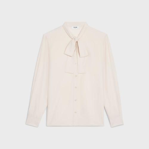  CELINE賽琳思琳 22年秋冬 女士 長袖襯衫 桑蠶絲和羊毛大花結(jié)襯衫 2B512372P.11EU