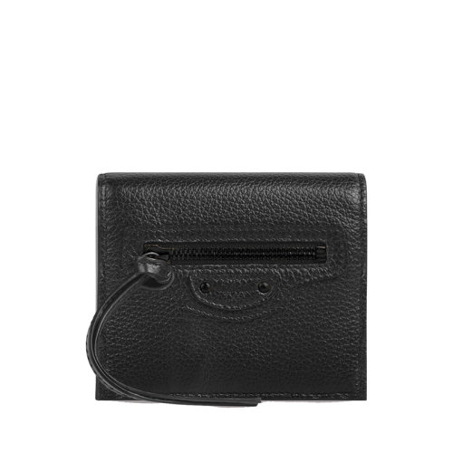 Balenciaga/巴黎世家 21新款  NEO CLASSIC系列 男士黑色啞光粒面小牛皮翻蓋卡包64011115Y071000