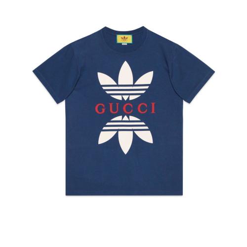  GUCCI古馳 22年秋冬 男士 adidas x Gucci聯(lián)名系列針織棉T恤 548334 XJEMJ 4622