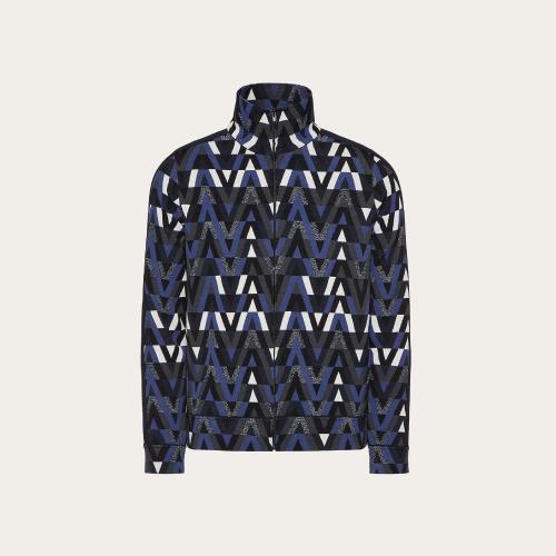  VALENTINO華倫天奴 22年秋冬 男士 針織衫 SWEAT-SHIRT ZIPPé EN MAILLE A_VEC MOTIF OPTICAL