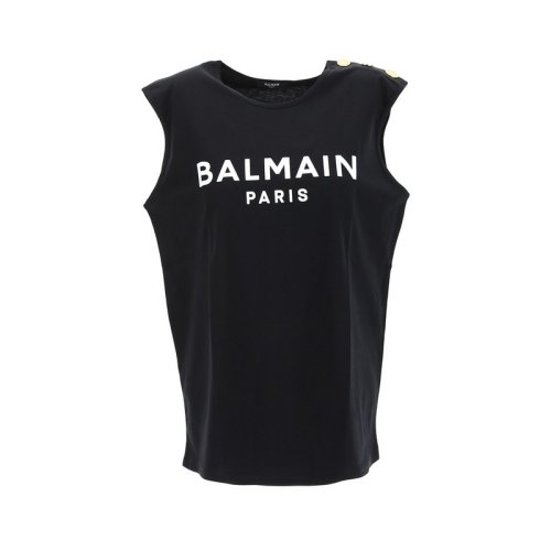  BALMAIN/寶曼 女士黑色棉質短袖T恤 XF1EB005-BB37-EAB PLFSX