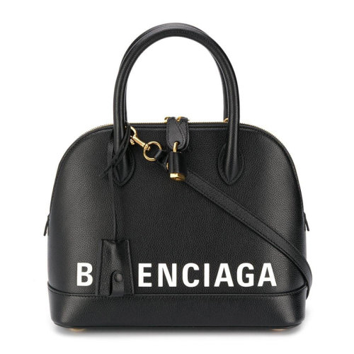 Balenciaga/巴黎世家 女士黑色小牛皮經(jīng)典字母徽標(biāo)印花裝飾拉鏈開合單肩包斜挎包手提包女包 550645-1IZ1M-1090