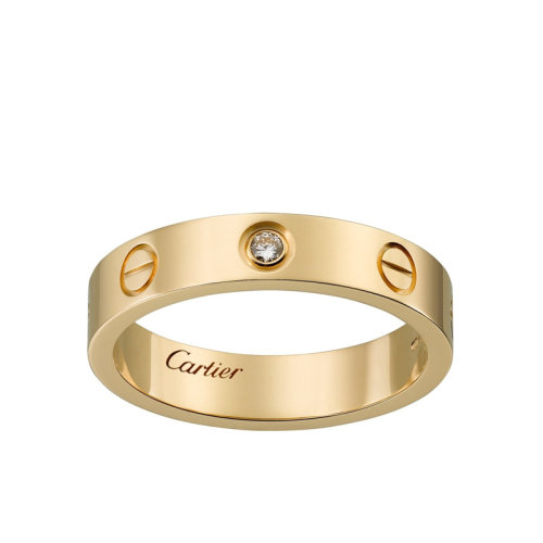 CARTIER/卡地亞 經(jīng)典款LOVE 18K金黃金鉆石戒指結(jié)婚對戒 鑲嵌1顆鉆石 B4056100