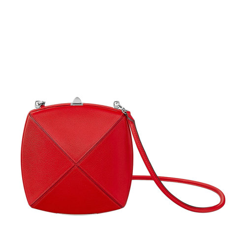 HERMES/愛馬仕 經(jīng)典Clou Médor系列 男女同款心紅色Chamkila山羊皮小牛皮單肩斜挎手拿包H077774CKAB